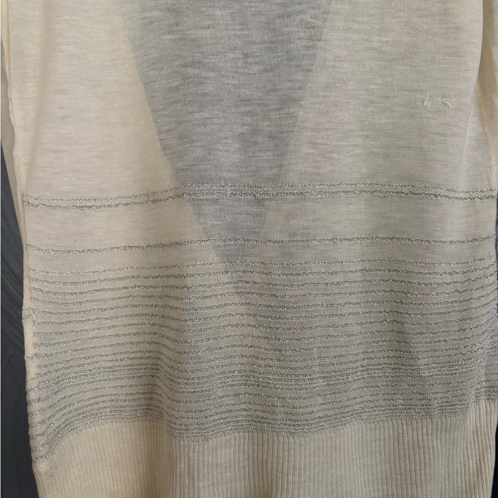Theory Cream Deep V-Neck Sleeveless Knit Camisole - Picture 4 of 5